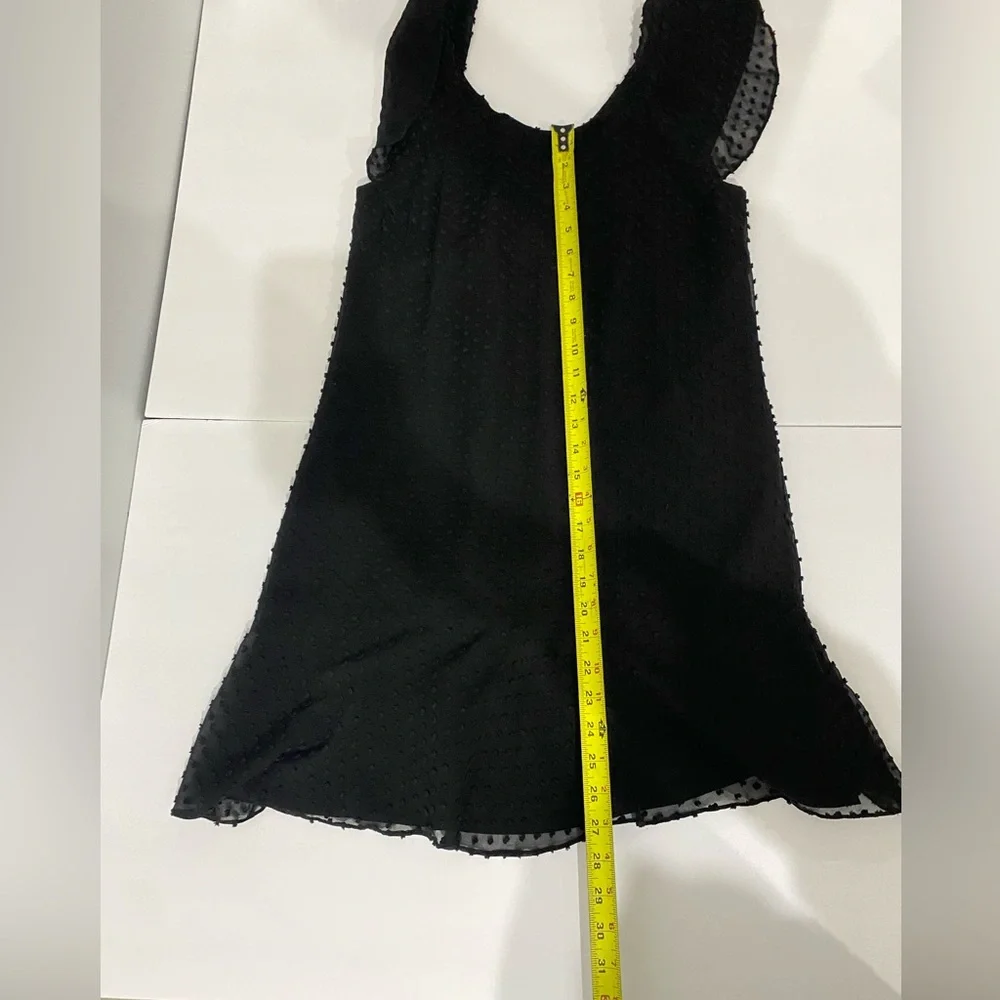 J. CREW Black Flutter Sleeve Silk Dress Size 2P